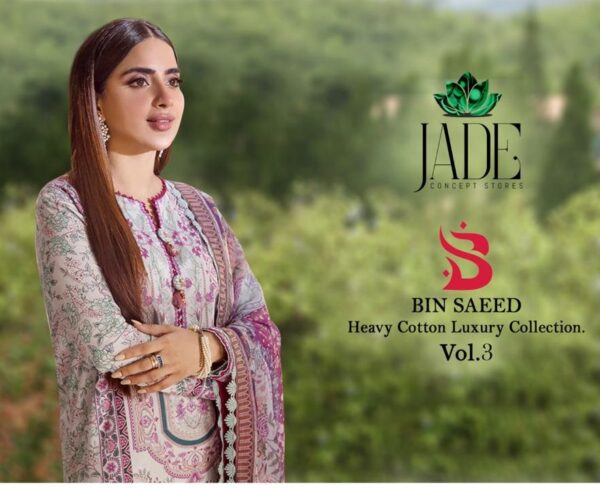 JADE BIN SAEED HEAVY COTTON LUXURY COLLECTION VOL 3 SUITS CATALOGUE