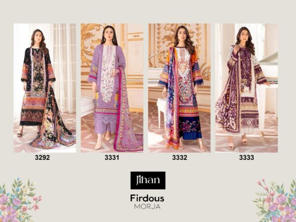 JIHAN FIRODUS MORJA SELF EMBROIDERED LAWN SALWAR SUITS WHOLESALE