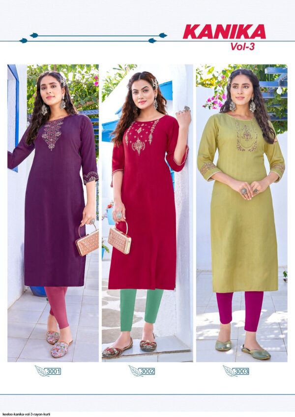 KEELOO KANIKA VOL 3 RAYON READYMADE KURTI WHOLESALE