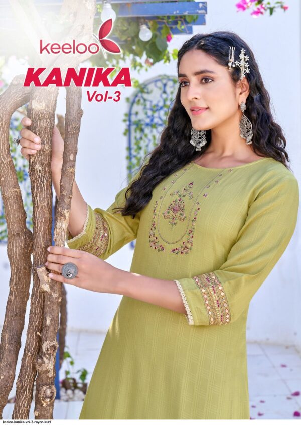 KEELOO KANIKA VOL 3 RAYON READYMADE KURTI WHOLESALE