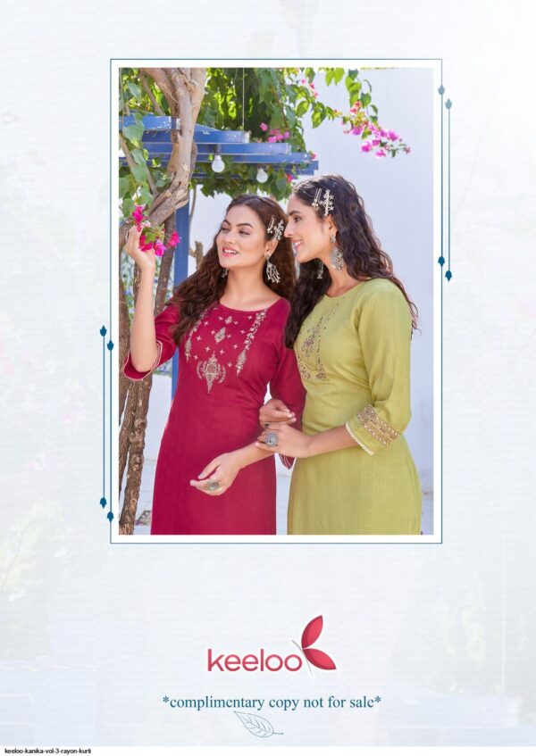 KEELOO KANIKA VOL 3 RAYON READYMADE KURTI WHOLESALE