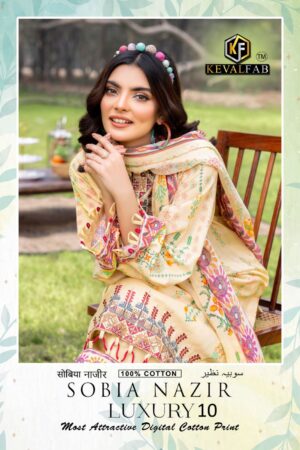 KEVAL FAB SOBIA NAZIR VOL 10 LUXURY KARACHI DRESS MATERIAL WHOLESALE