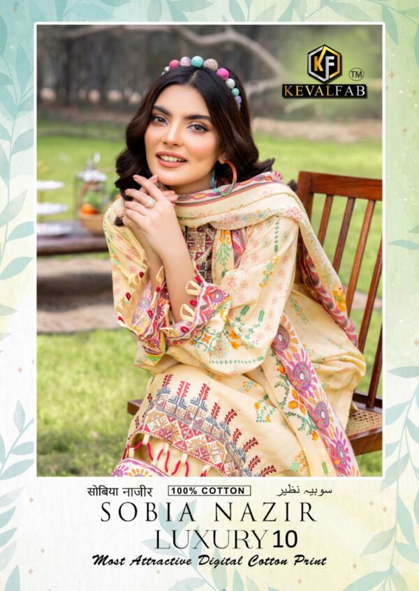 KEVAL FAB SOBIA NAZIR VOL 10 LUXURY KARACHI DRESS MATERIAL WHOLESALE