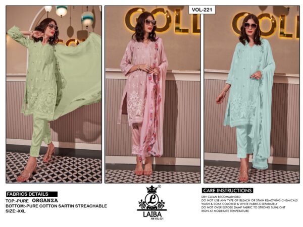 LAIBA AM VOL 221 ORGANZA READYMADE PAKISTANI KURTI AT BEST PRICE