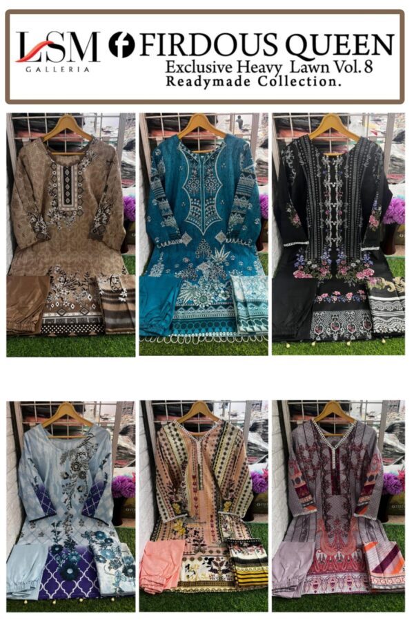 LSM FIRDOUS QUEEN 8 READYMADE PAKISTANI KURTI CATALOGUE