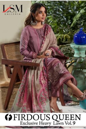 LSM FIRDOUS QUEEN EXCLUSIVE HEAVY LAWN VOL 9 PAKISTANI SALWAR SUITS WHOLESALE