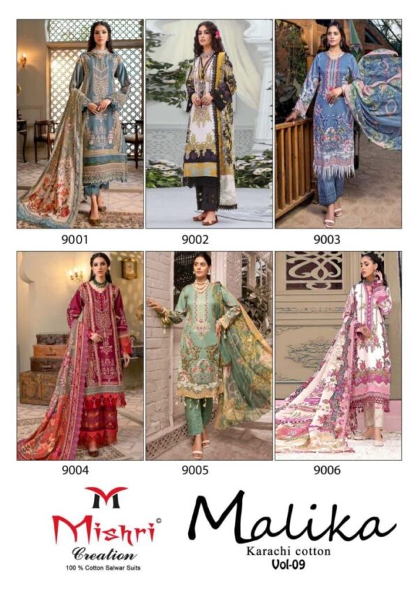 MISHRI CREATION MALIKA VOL 9 KARACHI WHOLESALE SUITS SURAT