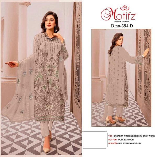 MOTIFZ 394 ABCD ORGANZA PAKISTANI SUITS NEW CATALOGUE - Image 3