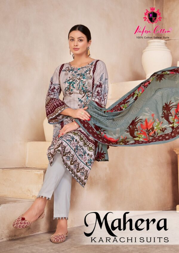 NAFISHA COTTON MAHERA KARACHI PAKISTANI SUITS WHOLESALE