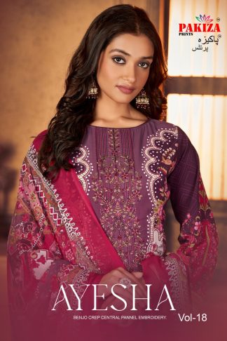 PAKIZA PRINTS AYESHA VOL 18 KASHMIRI EMB PAKISTANI SALWAR SUITS CATALOGUE