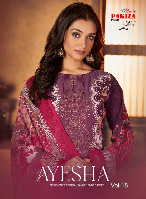 PAKIZA PRINTS AYESHA VOL 18 KASHMIRI EMB PAKISTANI SALWAR SUITS CATALOGUE