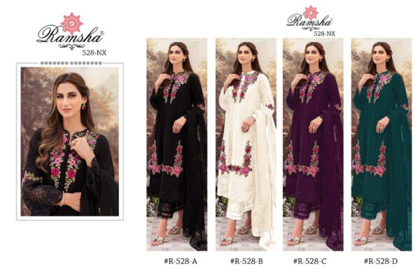 RAMSHA R 528 PAKISTANI SUITS ONLINE WHOLESALE