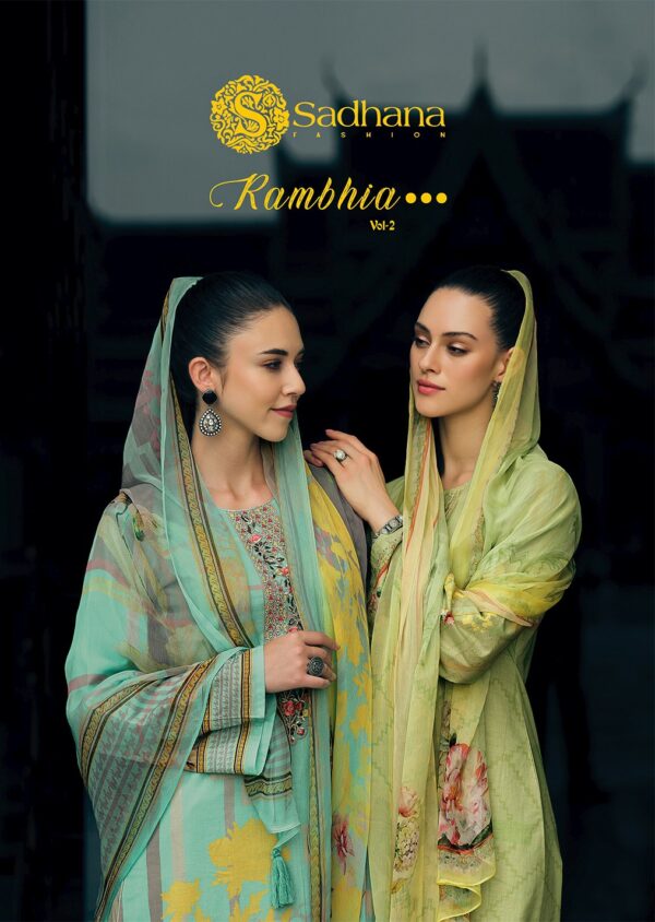 SADHANA FASHION RAMBHIA VOL 2 PASHMINA NEW CATALOGUE SUITS