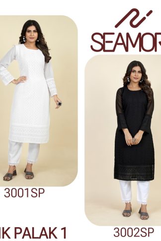 SEAMORE PINK PLAK 1 READYMADE WOMEN LAKHNAVI KURTI WHOLESALE