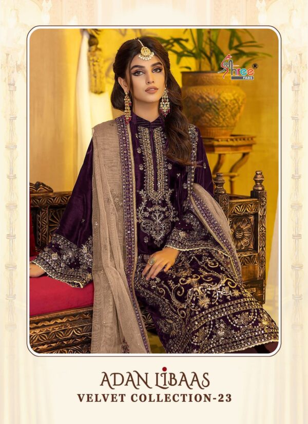 SHREE FABS ADAN LIBAAS VELVET COLLECTION 23 WHOLESALE PAKISTANI SUITS