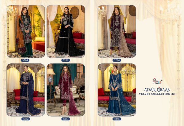 SHREE FABS ADAN LIBAAS VELVET COLLECTION 23 WHOLESALE PAKISTANI SUITS