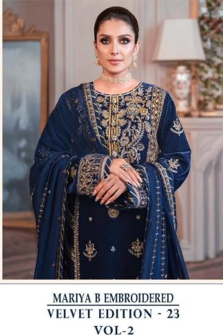 SHREE FABS MARIA B EMBROIDERED VELVET COLLECTION VOL 02 PAKISTANI SUITS WHOLESALE
