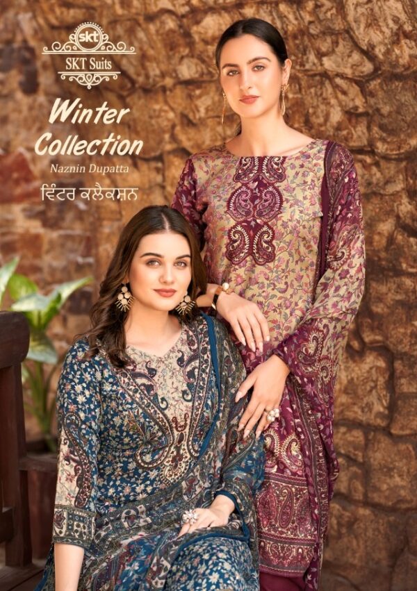 SKT SUITS 7001 TO 7008 PASHMINA WINTER CALLECTION WHOLESALE SUITS