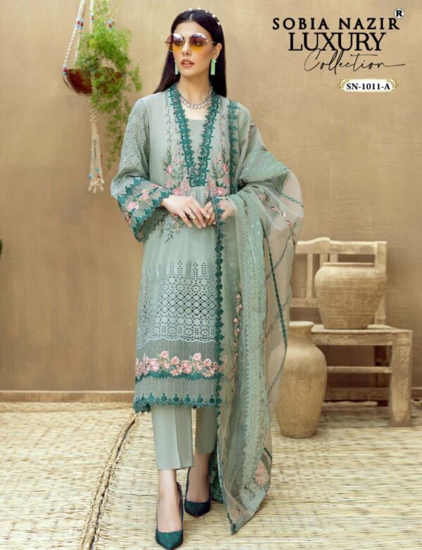 SOBIA NAZIR SN 1011 CHIKANKARI 23 LAWN PAKISTANI SUITS CATALOGUE