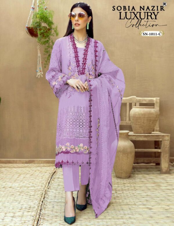 SOBIA NAZIR SN 1011 CHIKANKARI 23 LAWN PAKISTANI SUITS CATALOGUE