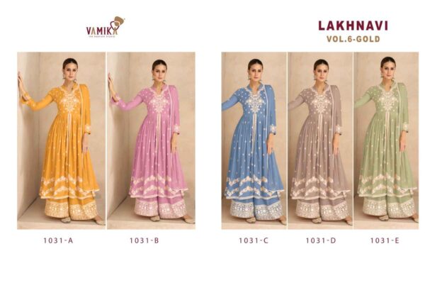 VAMIKA 1031 LAKHNAVI VOL 6 GOLD LATEST DESIGN KURTI WHOLESALE