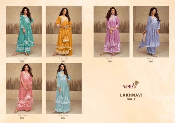 VAMIKA LAKHNAVI VOL 7 GOLD LATEST DESIGN KURTI CATALOGUE