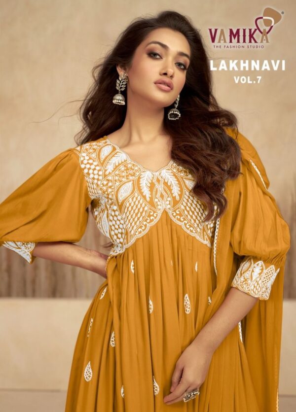 VAMIKA LAKHNAVI VOL 7 GOLD LATEST DESIGN KURTI CATALOGUE