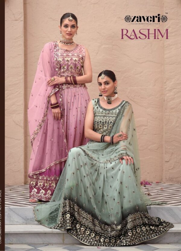 ZAVERI 1149 TO 1151 RASHAM SILK SKIRT BLOUSE DUPPTA SET CATALOGUE