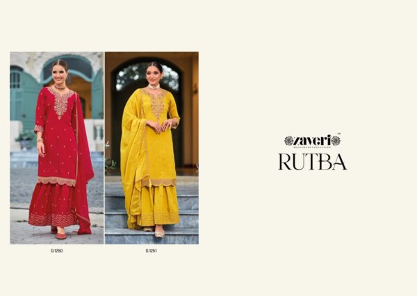 ZAVERI D 1250 TO D 1251 RUTBA ROMAN SILK SALWAR SUITS CATALOGUE