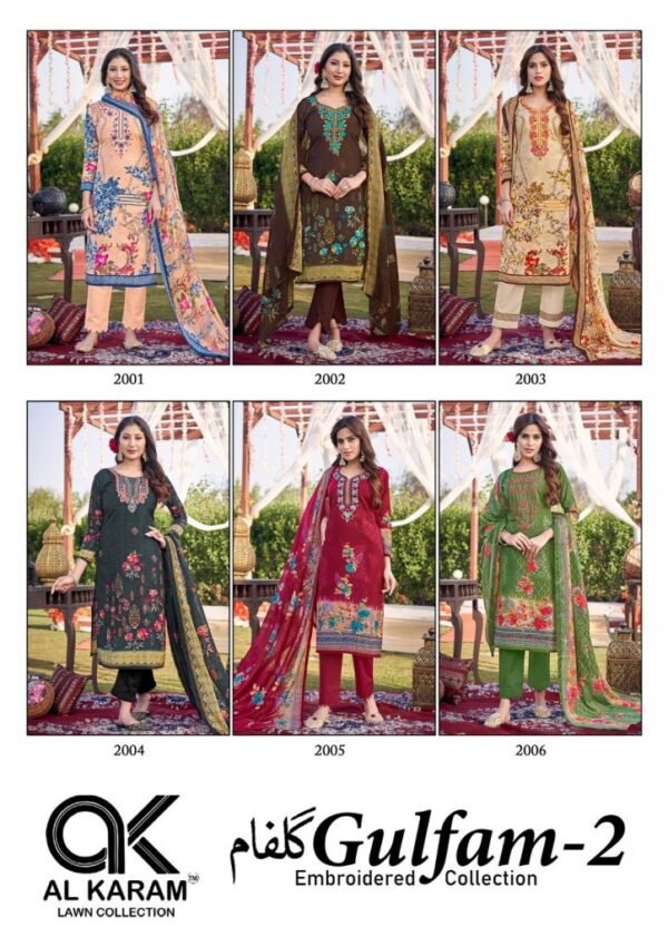 AL KARAM GULFAM VOL 02 EMBROIDERED WHOLESALE PAKISTANI SUITS