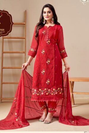 FOUR ROSES ORGANZA PAKISTANI SUITS WHOLESALE