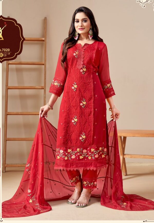 FOUR ROSES ORGANZA PAKISTANI SUITS WHOLESALE