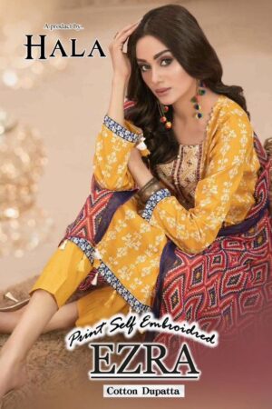 HALA TRADERS EZRA VOL 01 CAMBRIK COTTON CATALOGUE SALWAR SUITS