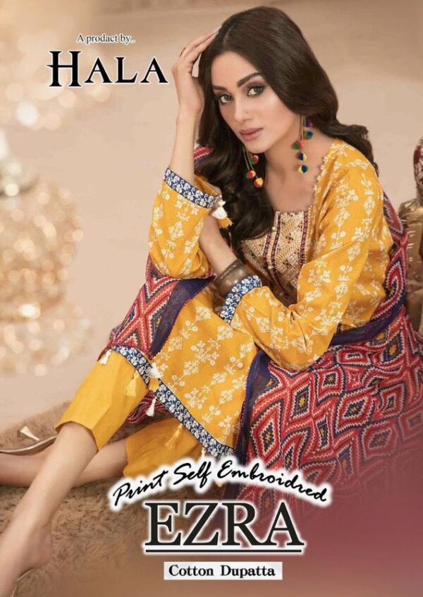 HALA TRADERS EZRA VOL 01 CAMBRIK COTTON CATALOGUE SALWAR SUITS