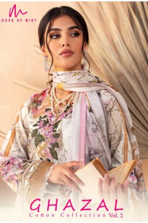 HOUSE OF MIST GHAZAL COTTON COLLECTION VOL 2 CATALOGUE SUITS DESING