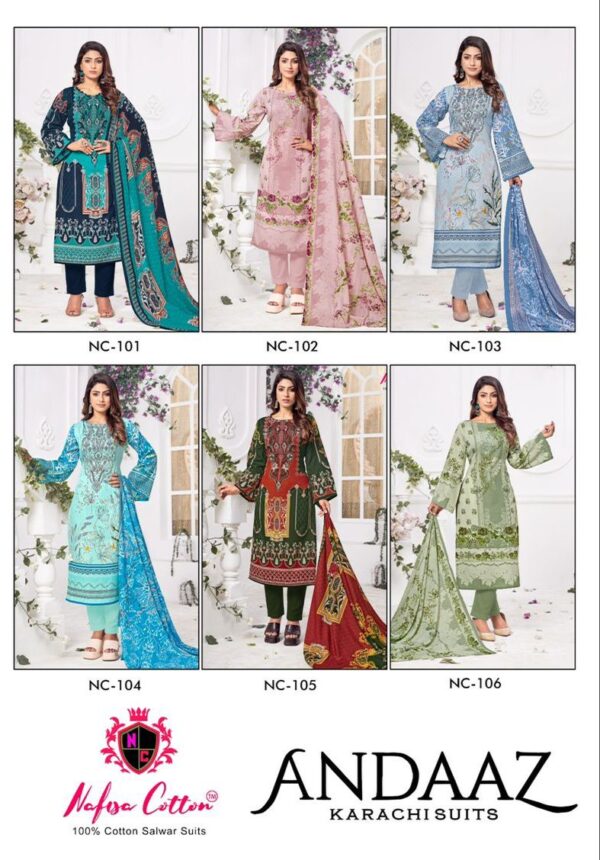 NAFISHA COTTON ANDAAZ KARACHI PAKISTANI SUITS WHOLESALE