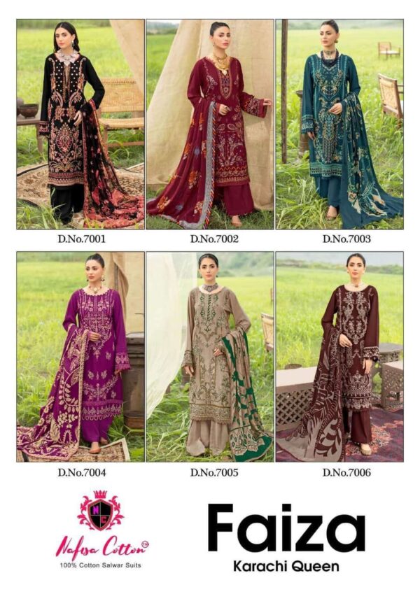 NAFISHA COTTON FAIZA KARACHI QUEEN VOL 07 PAKISTANI SUITS WHOLESALE (14)