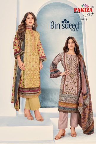 PAKIZA PRINTS BIN SAEED VOL 24 LAWN COTTON WHOLESALE PAKISTANI SUITS