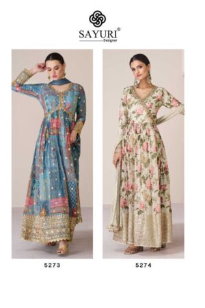 SAYURI DESIGNER 5273 TO 5274 PHULAARI GOWN WHOLESALE IN SURAT