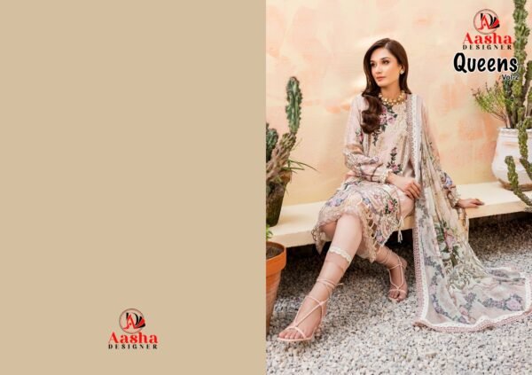 AASHA DESIGNER 10088 TO 1011 QUEEN'S-2 COTTON PAKISTANI SUITS SUPPLIER - Image 10