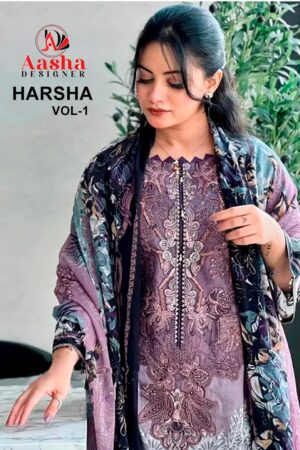 AASHA DESIGNER 1031 HARSHA VOL 1 COTTON PAKISTANI SALWAR SUITS ONLINE