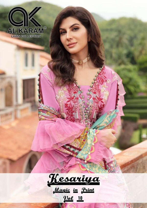 AL KARAM KESARIYA MAGIC IN PRINT VOL 10 PAKISTANI SUITS ONLINE WHOLESALE