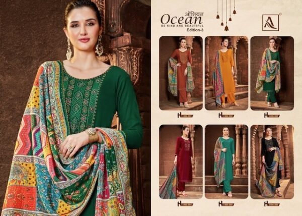 ALOK 1406 OCEAN-3 PAKISTANI SALWAR SUITS DESIGN