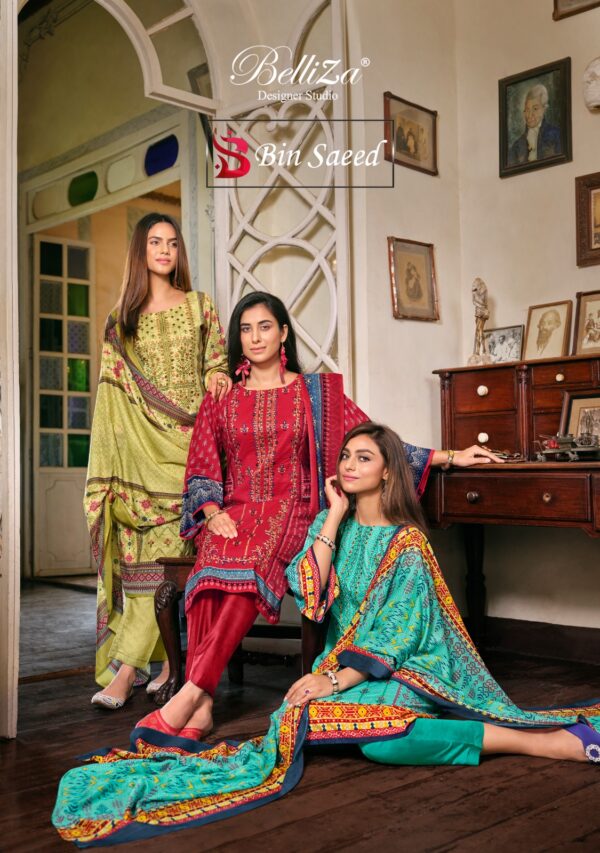 BELLIZA 859 BINSAEED COTTON WHOLESALE SUITS ONLINE