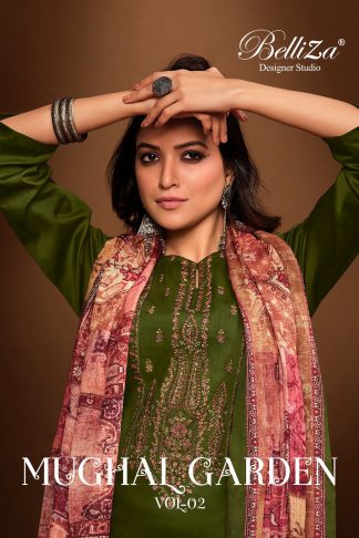 BELLIZA 863 MUGHAL GARDEN VOL-2 JAM DESIGNER HEAVY EMBROIDERY DRESS MATERIAL