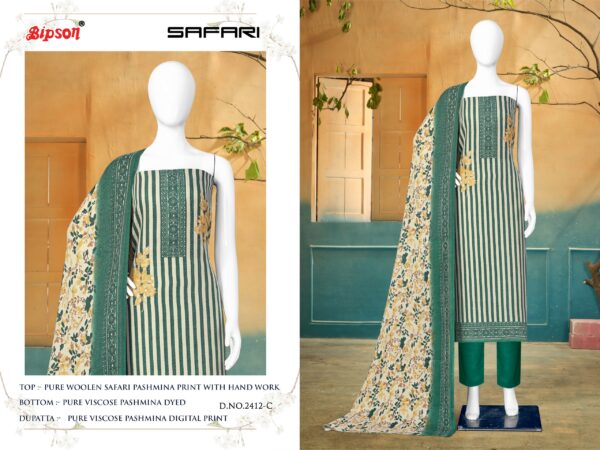 BIPSON SAFARI 2412 WOOLLEN PASHMINA SALWAR SUITS CATALOGUE