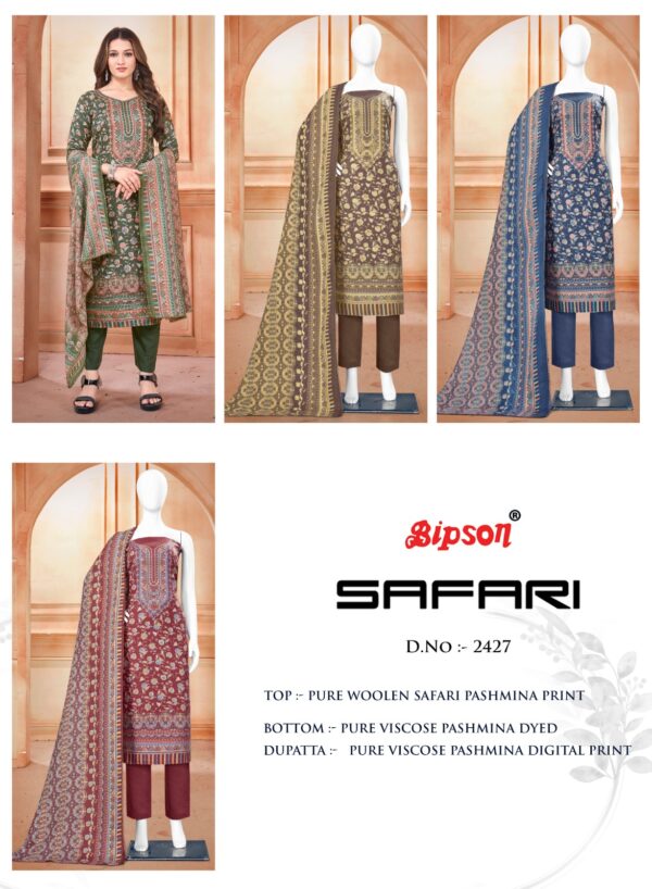 BIPSON SAFARI 2427 WINTER COLLECTION PASHMINA SUITS WHOLESALE