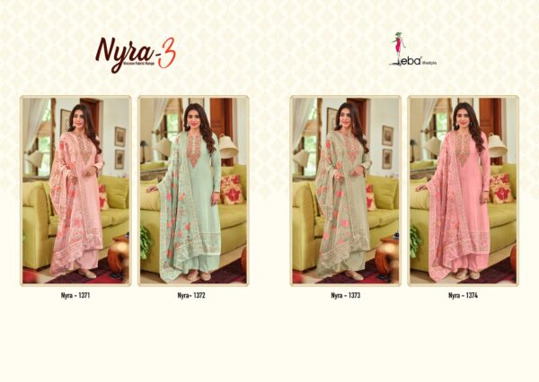 EBA LIFESTYLE 1371 TO 1374 NYRA VOL 3 RICH COMBINATION SALWAR SUITS CATALOGUE