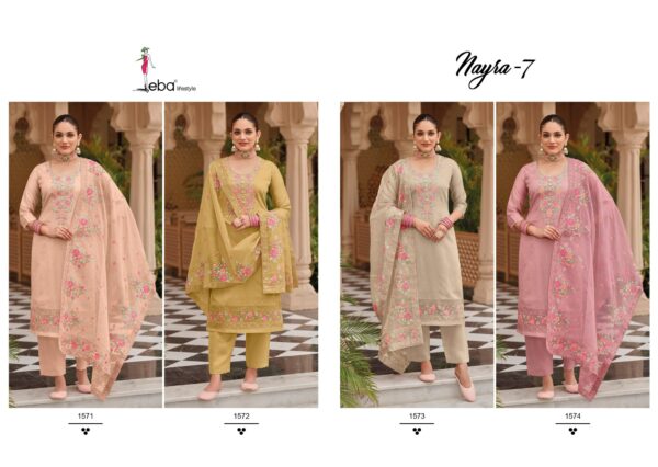 EBA LIFESTYLE 1571 TO 1574 NYRA VOL 7 PARTY WEAR SALWAR SUITS WHOLESALE