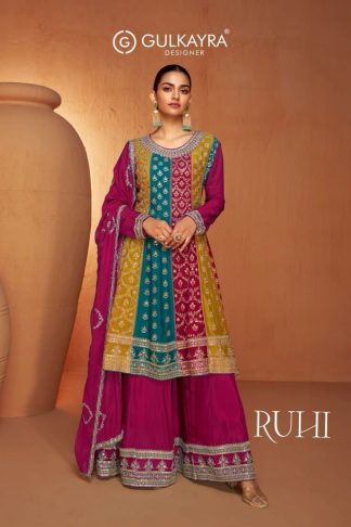 GULKAYRA DESIGNER 7430 REAL CHINON PLAZZO SUITS WHOLESALE